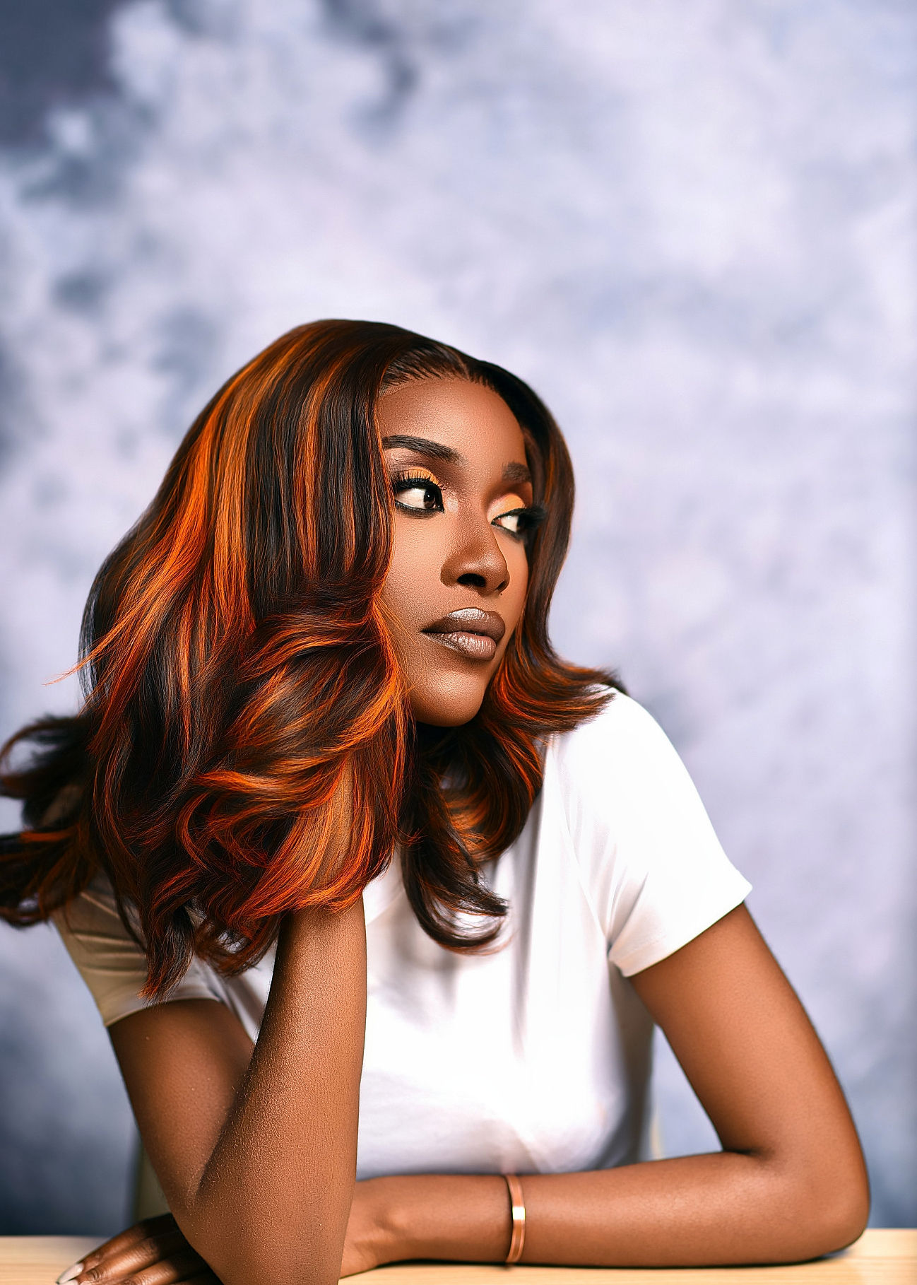 Highlight Color 100% Human Hair Texture Wig