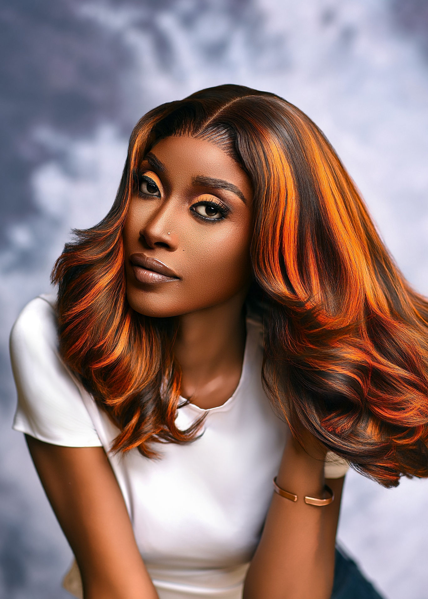 Highlight Color 100% Human Hair Texture Wig