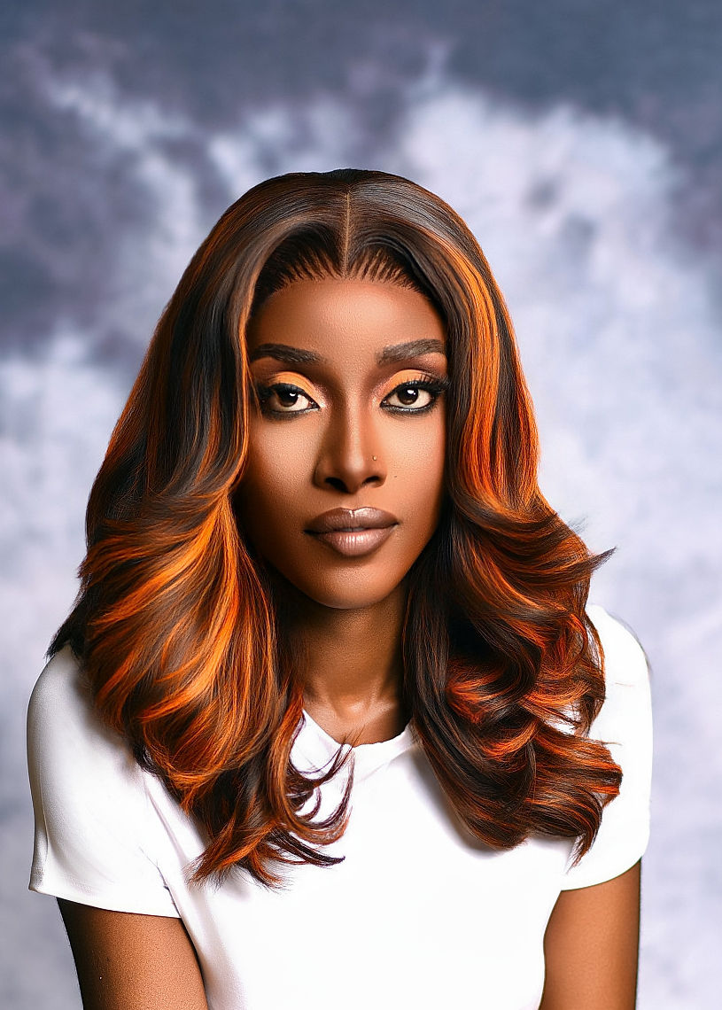 Highlight Color 100% Human Hair Texture Wig