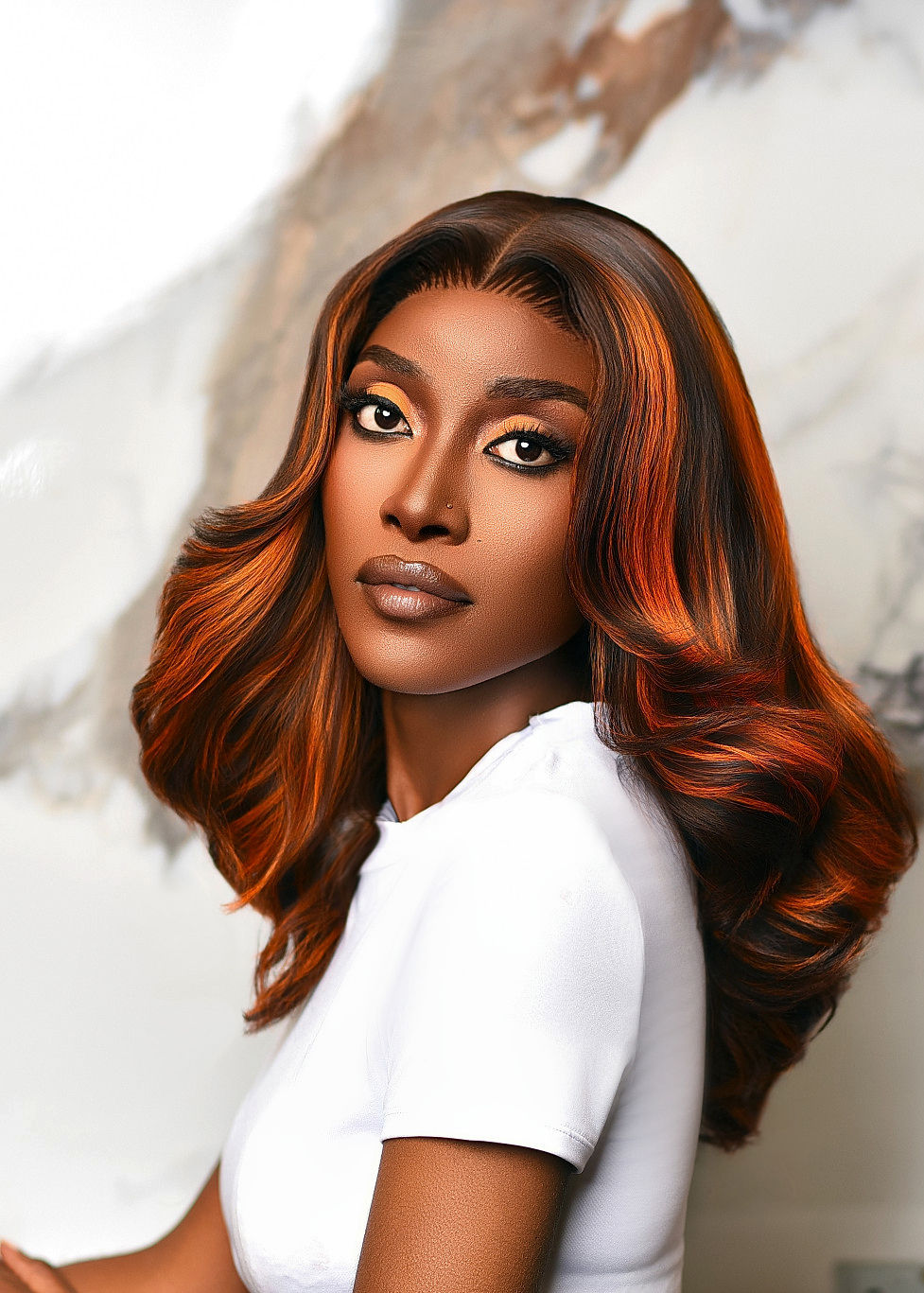 Highlight Color 100% Human Hair Texture Wig