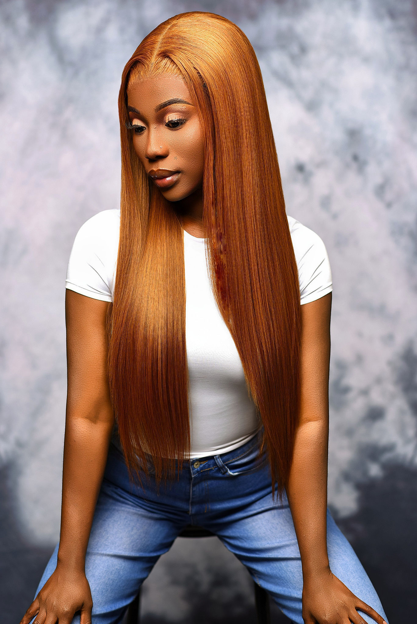 Long Blonde Straight Hair Wig – 100% Genuine Human Hair